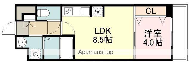 アスティオン長町(1LDK/2階)の間取り写真