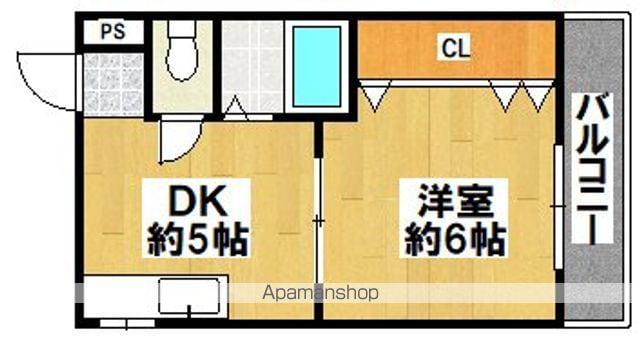 フジマハウス(1DK/2階)の間取り写真