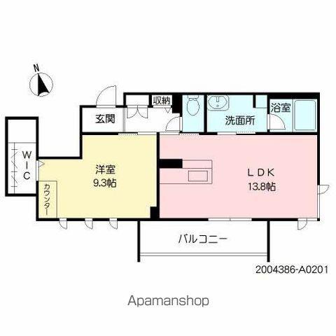 シャーメゾンステージ三芳町(1LDK/2階)の間取り写真