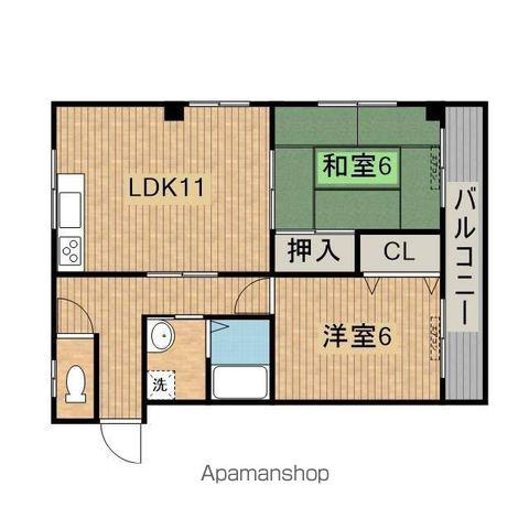 エコハウスみふね(2LDK/2階)の間取り写真