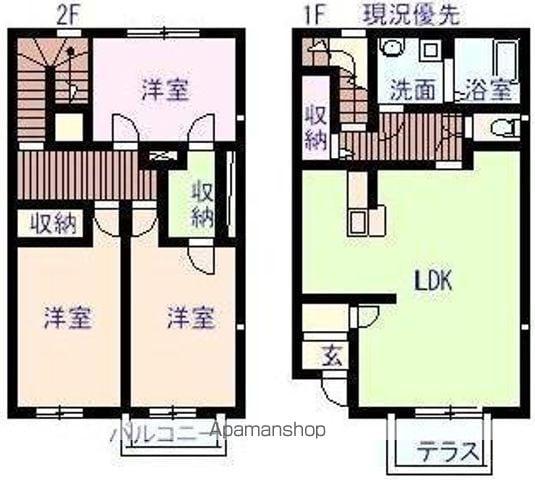 リースランド美ノ郷 A(3LDK/1階)の間取り写真