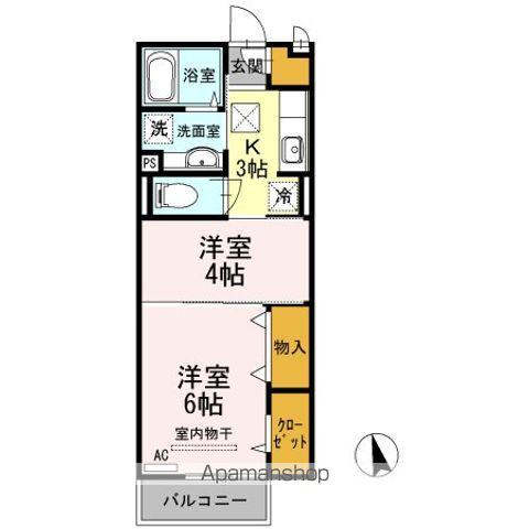 オアーゼ(2K/1階)の間取り写真