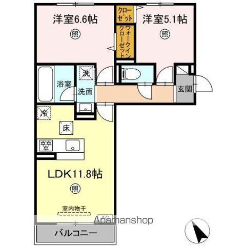 トリシアテラス(2LDK/1階)の間取り写真