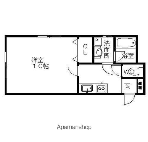 メゾンまほろば(1DK/2階)の間取り写真