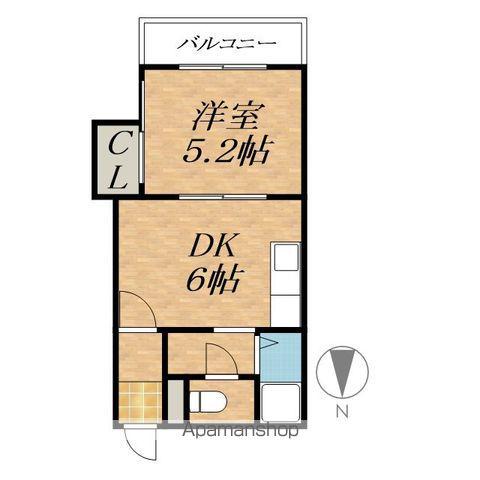 コーポラス魁A(1DK/1階)の間取り写真