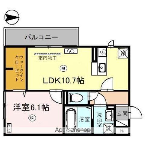 VINCULUM(1LDK/2階)の間取り写真