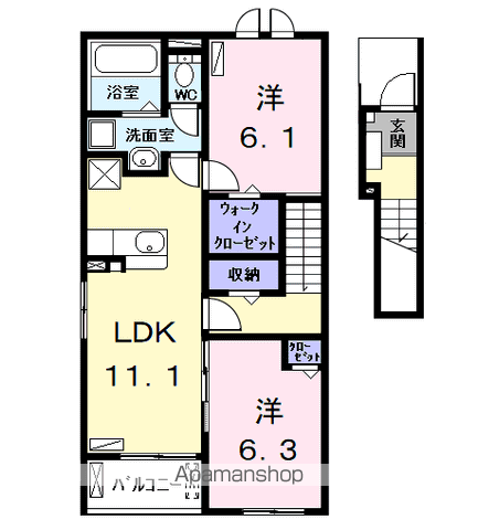 ガーデンプラザ(2LDK/2階)の間取り写真