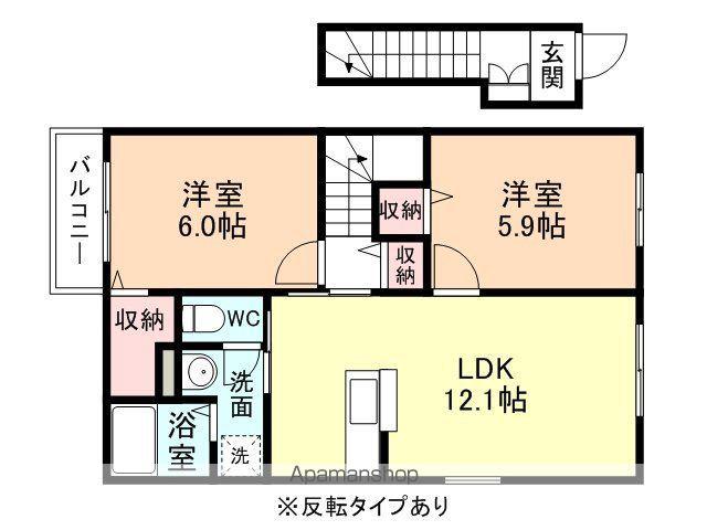 SKY VIEW Ⅲ(2LDK/3階)の間取り写真