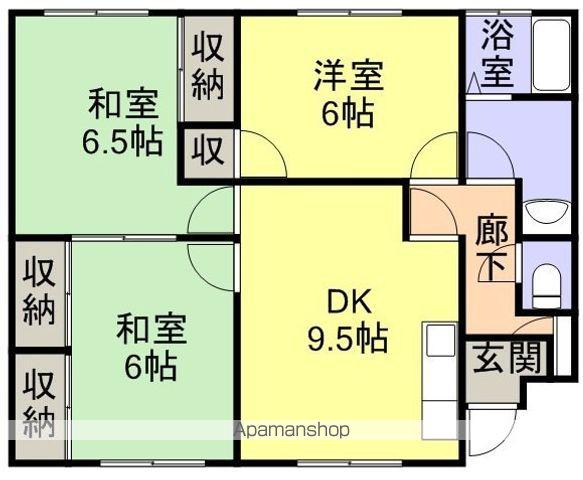 グレースマンションかがみ(3DK/1階)の間取り写真