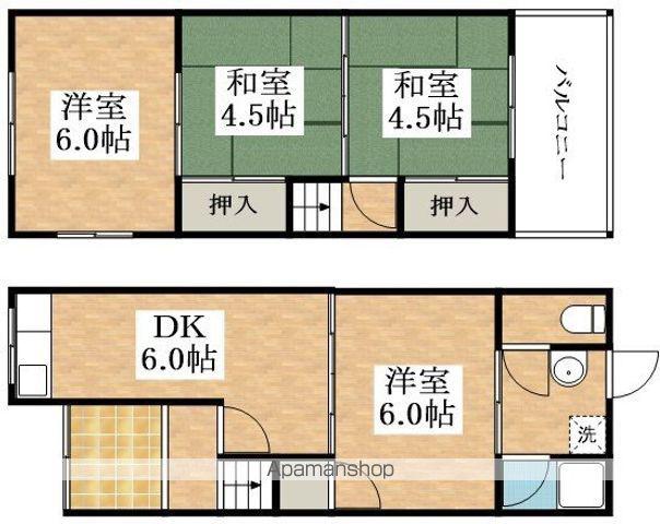 天美東１丁目貸家(4DK)の間取り写真