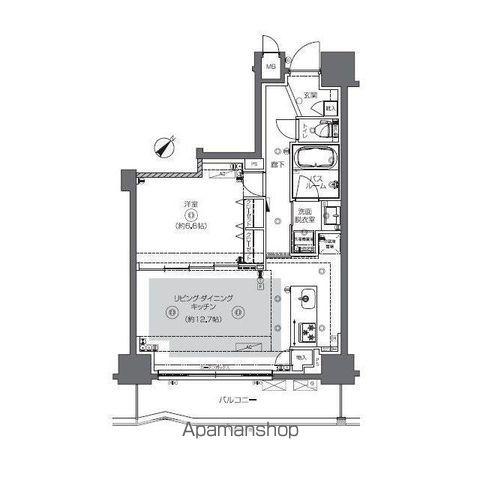 ZOOM日本橋馬喰町(1LDK/2階)の間取り写真