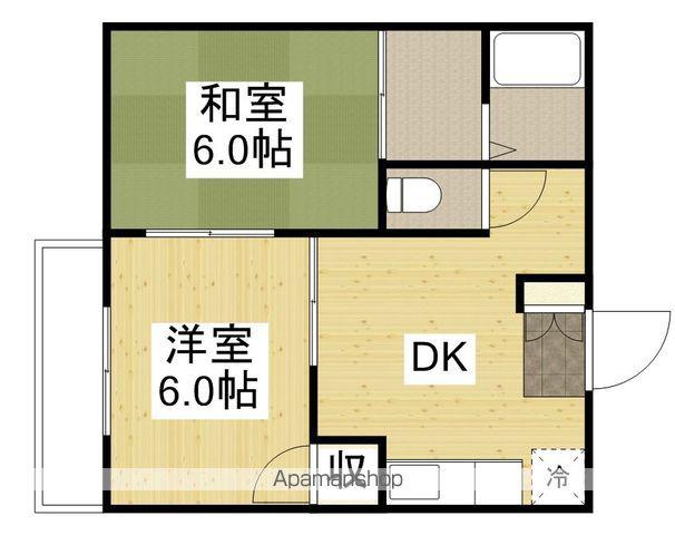 コーポラス戸手(2DK/2階)の間取り写真