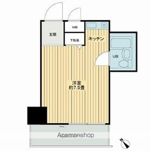 ライオンズマンション文京根津(ワンルーム/10階)の間取り写真