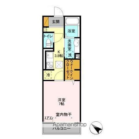 サンモールおおたかの森(1K/1階)の間取り写真