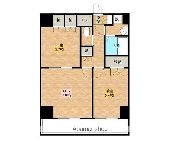 ピュアⅣ(2DK/2階)の間取り写真