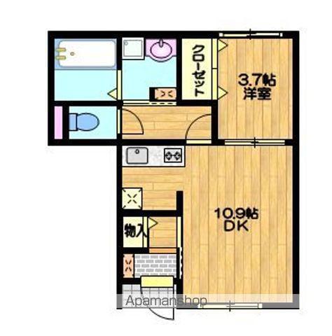 GRADO KJ(1DK/1階)の間取り写真