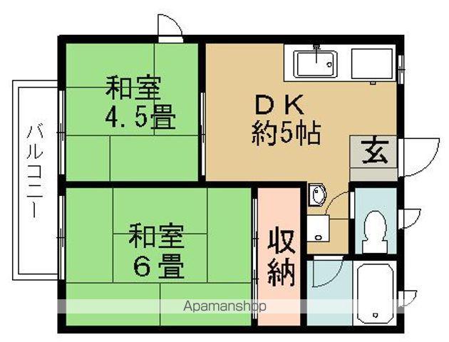 広瀬ハイツ(2DK/2階)の間取り写真