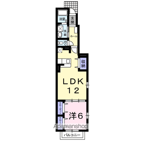 プラウド幕張本郷Ⅷ(1LDK/1階)の間取り写真