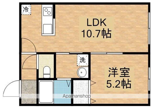アユミリオン4.3 (1LDK/1階)の間取り写真