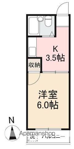 メゾンドつばき(1K/4階)の間取り写真