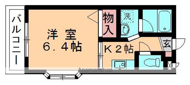 プランドール(1K/2階)の間取り写真