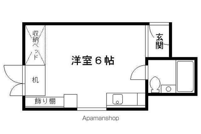 セゾン衣笠(ワンルーム/2階)の間取り写真