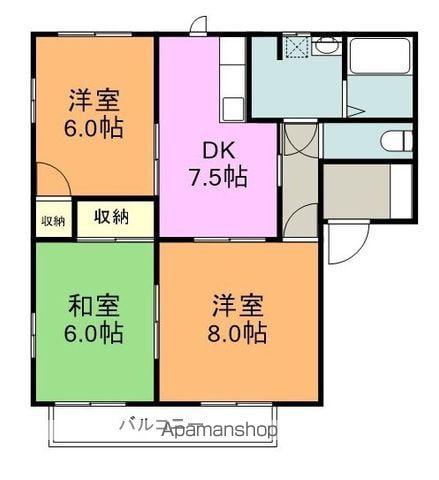 フレグランス鳥羽(3DK/1階)の間取り写真