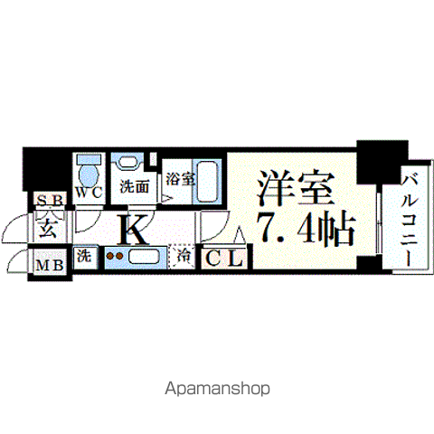 プレサンス桜通ベルノ(1K/14階)の間取り写真