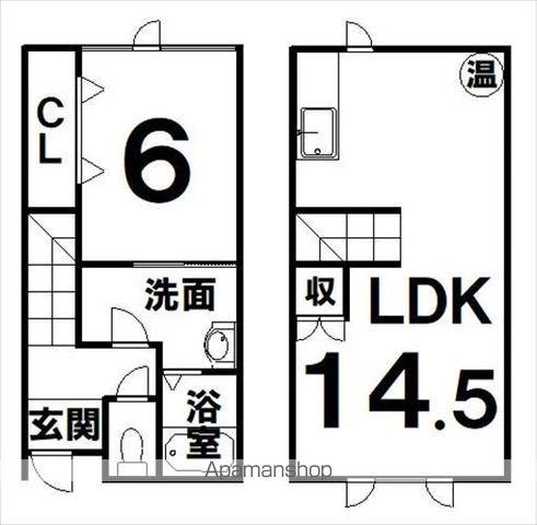シンセイパレスＢ　(1LDK)の間取り写真