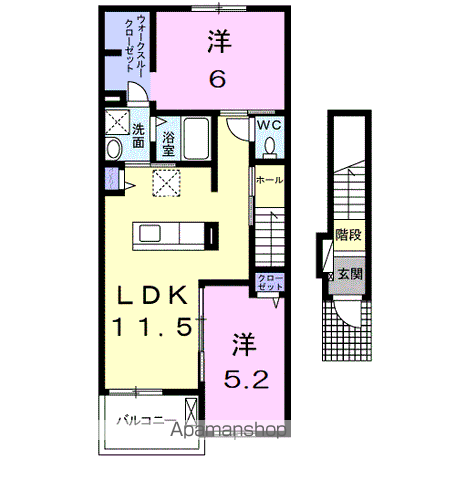 アーバンパイン(2LDK/2階)の間取り写真