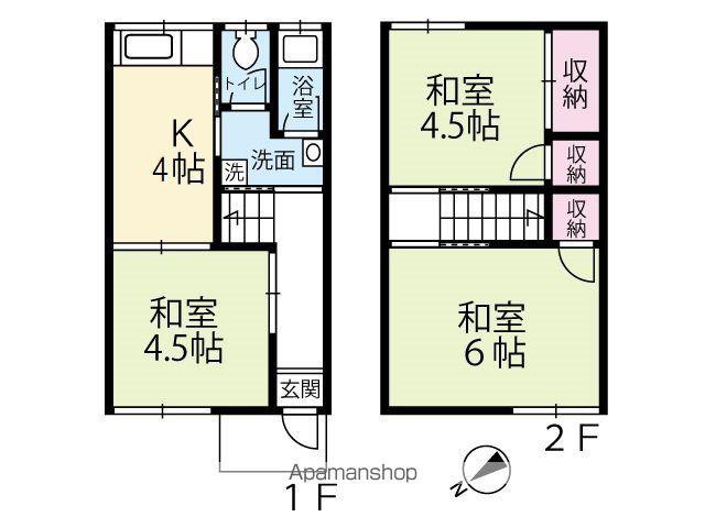 コーポ城谷(3K/2階)の間取り写真