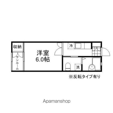 ランドキューブⅤ(1K/2階)の間取り写真