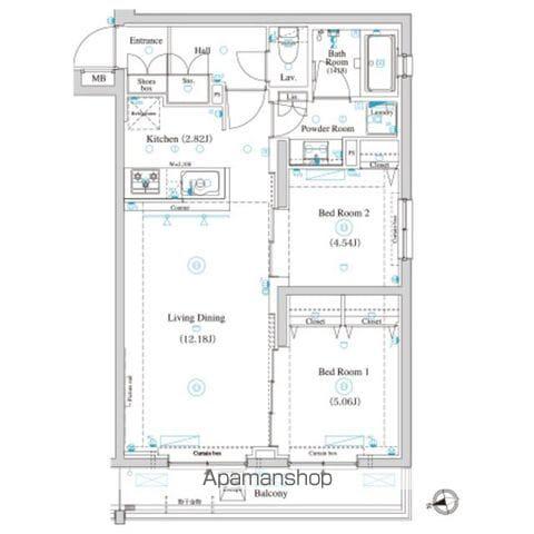 ラティエラ滝野川(2LDK/5階)の間取り写真