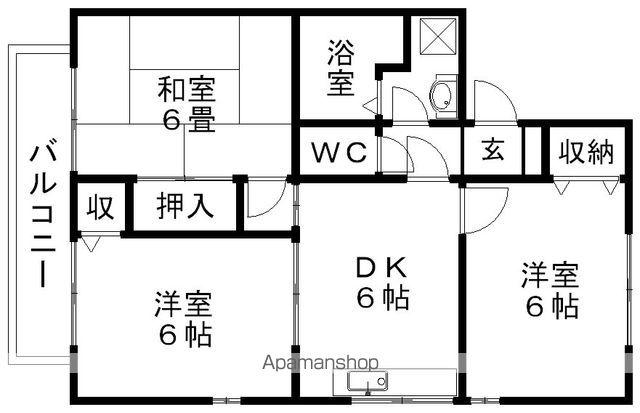 スマイルコート3番館(3DK/2階)の間取り写真