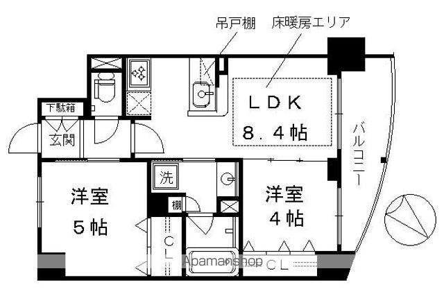 エステムプラザ京都河原町通IIレジデンシャル(2DK/10階)の間取り写真