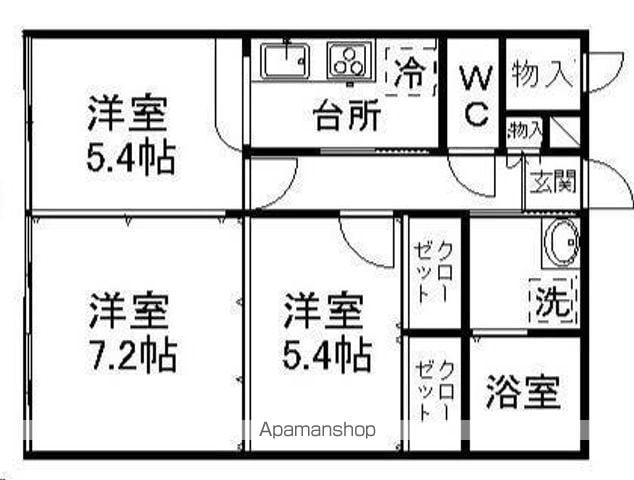 荒巻ハイツA棟(3K/1階)の間取り写真