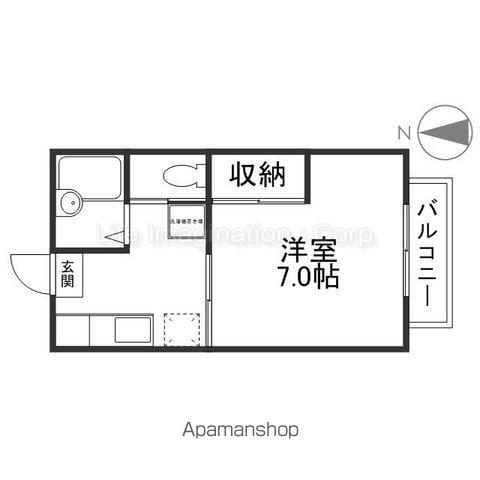ポエム6(1K/1階)の間取り写真