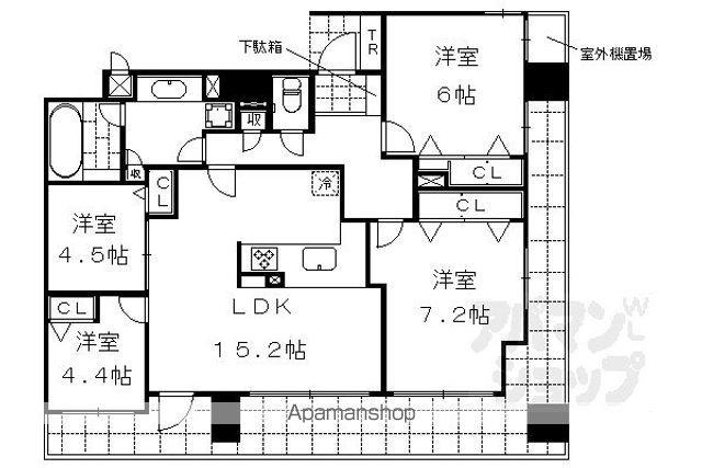 プレサンス京都四条河原町ネクステージ(4LDK/12階)の間取り写真