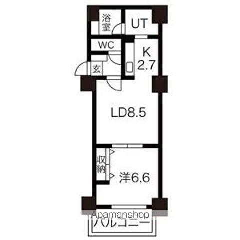 ROYAL HYATT(1LDK/9階)の間取り写真