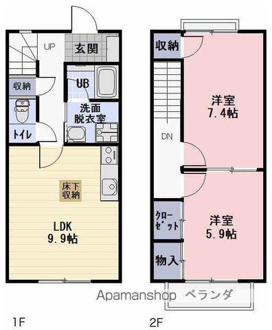 プレシードパークⅠ(2LDK)の間取り写真