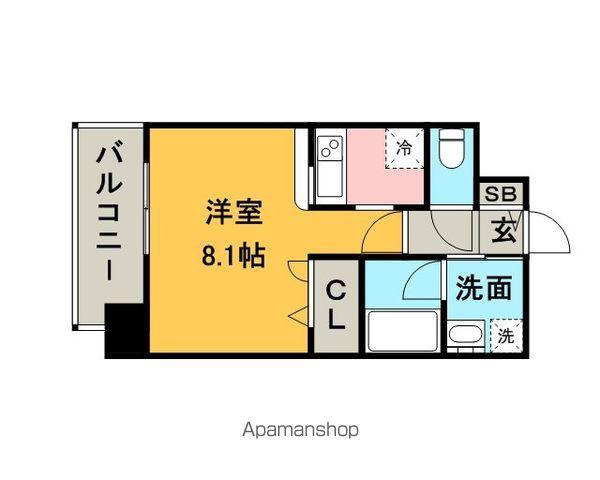 エンクレスト祇園Ⅱ(ワンルーム/6階)の間取り写真