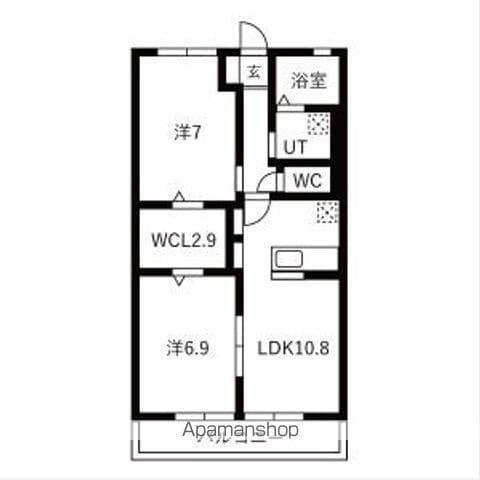 メゾンドール金山(2LDK/1階)の間取り写真