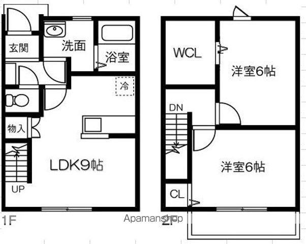 ＭＡＩＳＯＮＥＴＴＥ　ＬＡＮＤ　竹鼻Ａ(2DK)の間取り写真
