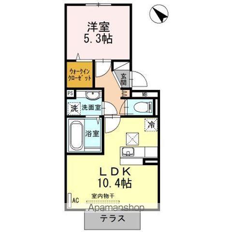 クラポンテMⅢ(1LDK/1階)の間取り写真