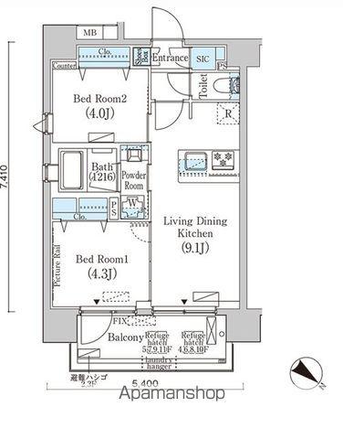 フルハウス赤羽(2LDK/8階)の間取り写真