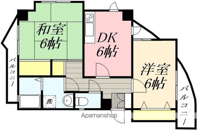 プレセランス長丘(2DK/5階)の間取り写真