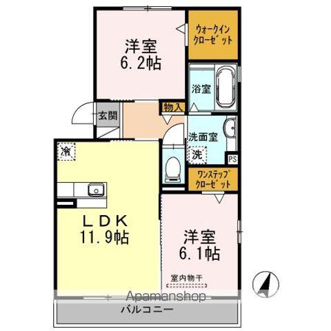マノワールⅡ(2LDK/2階)の間取り写真