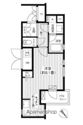 コスモリード新宿余丁町(ワンルーム/3階)の間取り写真