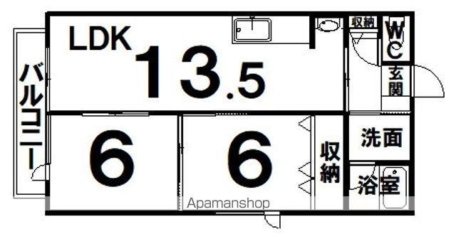 ハイツひまわり(2LDK/1階)の間取り写真