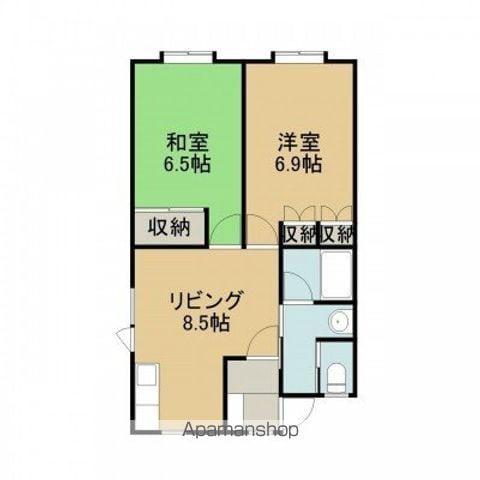 コーポフジイⅡ(2DK/1階)の間取り写真